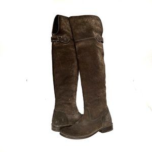 Frye Brown Suede Brown Over The Knee Boot 6